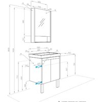  Акватон Тумба под умывальник Сканди Doors 55 1A278801SDB20 (белый/дуб верона) - Превью изображения №9 — Интернет-магазин Time-Shop