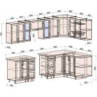 Готовая кухня Интерлиния Тренд 1.5x2.8 правая (мята/белый/бискайская сосна) - Превью изображения №6 — Интернет-магазин Time-Shop