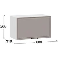 Шкаф навесной Трия Белладжио 1ВВ6Г с одной откидной дверью (белый/софт капучино) - Превью изображения №3 — Интернет-магазин Time-Shop