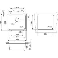 Кухонная мойка Granula GR-3601 (шварц) - Превью изображения №3 — Интернет-магазин Time-Shop