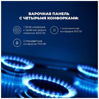 Варочная панель DeLonghi GRAZIA 6GW NB - Превью изображения №5 — Интернет-магазин Time-Shop