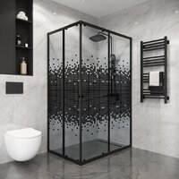 Душевой уголок Niagara Eco NG-1018-14QBLACK 100x80x190 (черный/стекло мозаика) - Превью изображения №3 — Интернет-магазин Time-Shop