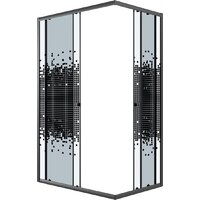 Душевой уголок Niagara Eco NG-1018-14QBLACK 100x80x190 (черный/стекло мозаика) - Превью изображения №2 — Интернет-магазин Time-Shop