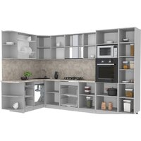 Готовая кухня Интерлиния Мила Лайт 1.68x3.2 левая (бетон/антрацит/травертин) - Превью изображения №2 — Интернет-магазин Time-Shop