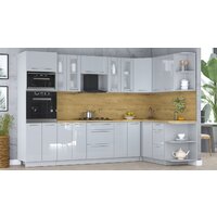 Готовая кухня Интерлиния Мила Пластик 1.68x3.0 PR (туманный глянец/туманный глянец/дуб бунратти) - Превью изображения №2 — Интернет-магазин Time-Shop