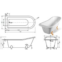 Ванна Эстет Царская 170x73 [2-0007] - Превью изображения №6 — Интернет-магазин Time-Shop