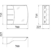  Гамма Шкаф с зеркалом 18м (белый) - Превью изображения №3 — Интернет-магазин Time-Shop