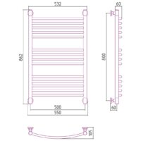 Полотенцесушитель Сунержа Богема+ выгнутая 800х500 03-0221-8050 - Превью изображения №3 — Интернет-магазин Time-Shop