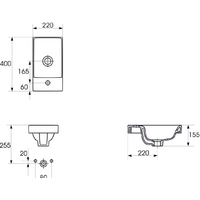 Умывальник Cersanit Moduo 40 UM-MOD40/1 - Превью изображения №3 — Интернет-магазин Time-Shop