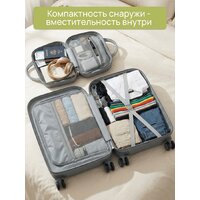 Чемодан-спиннер Homa С бьютикейсом 2CHMD-S-GR (серый, S) - Превью изображения №5 — Интернет-магазин Time-Shop