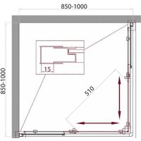Душевой уголок BelBagno UNIQUE-A-2-85/100-C-Cr (прозрачное стекло) - Превью изображения №7 — Интернет-магазин Time-Shop