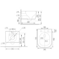 Унитаз подвесной Roxen Cube Bidet 530135-01X Rimless Soft Close с функцией биде - Превью изображения №14 — Интернет-магазин Time-Shop