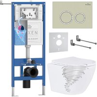 Roxen Antares Tornado Long в комплекте с инсталляцией StounFix Dual Fresh 6 в 1 868411 (кнопка: белый глянцевая)