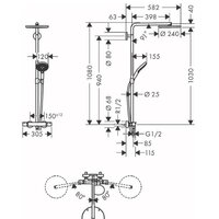 Душевая система  Hansgrohe Raindance Select S 27633670 (матовый черный) - Превью изображения №2 — Интернет-магазин Time-Shop