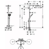 Душевая система  Hansgrohe Raindance Select S 27633670 (матовый черный) - Превью изображения №2 — Интернет-магазин Time-Shop