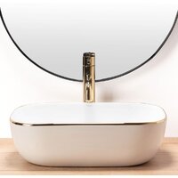 Умывальник Rea Belinda (белый матовый/золотистый) - Превью изображения №4 — Интернет-магазин Time-Shop