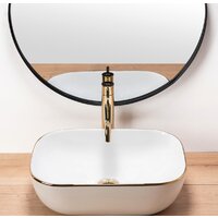 Умывальник Rea Belinda (белый матовый/золотистый) - Превью изображения №3 — Интернет-магазин Time-Shop