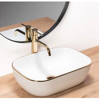 Умывальник Rea Belinda (белый матовый/золотистый) - Превью изображения №2 — Интернет-магазин Time-Shop