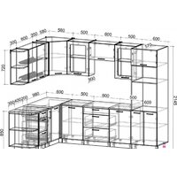Готовая кухня Интерлиния Мила Gloss 1.88x2.8 левая (серый софт/серый софт/травертин серый) - Превью изображения №6 — Интернет-магазин Time-Shop