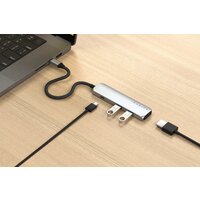 Док-станция Satechi 4-in-1 USB-C Slim Multiport Adapter 4K ST-P4SS (серебристый) - Превью изображения №5 — Интернет-магазин Time-Shop