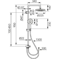 Душевая система  Ferro Coppa NP92BL - Превью изображения №2 — Интернет-магазин Time-Shop