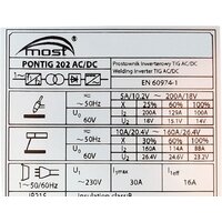 Сварочный инвертор MOST PONTIG 202 AC/DC - Превью изображения №4 — Интернет-магазин Time-Shop
