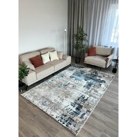 Ковер для жилой комнаты Radjab Carpet Бьянка Прямоугольник D009A 8563RK-B (1x2, Cream Shirink/Blue Fdy) - Превью изображения №4 — Интернет-магазин Time-Shop
