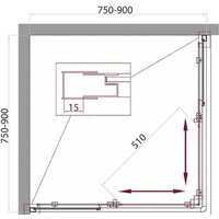 Душевой уголок BelBagno UNIQUE-A-2-75/90-P-Cr (рифленое стекло) - Превью изображения №5 — Интернет-магазин Time-Shop