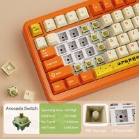 Клавиатура Ajazz AK820 Max Plus (оранжевый/белый, Ajazz Avocado) - Превью изображения №9 — Интернет-магазин Time-Shop