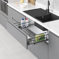 Корзина выдвижная Starax S-2353-A 80 (крепление на фасаде, антрацит) - Превью изображения №2 — Интернет-магазин Time-Shop