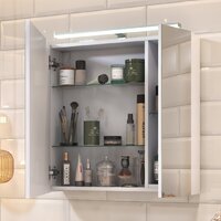  Vigo Шкаф с зеркалом навесной Plaza 700 со светильником - Превью изображения №4 — Интернет-магазин Time-Shop