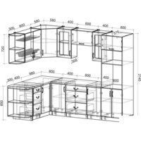 Готовая кухня Интерлиния Мила Крафт 1.68x2.6 правая (дуб английский) - Превью изображения №4 — Интернет-магазин Time-Shop