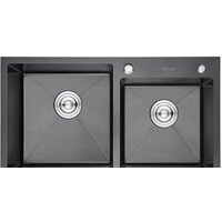 Кухонная мойка Gerhans K37843B-S (графит) - Превью изображения №1 — Интернет-магазин Time-Shop