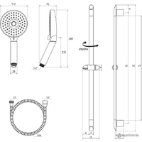 Душевой гарнитур  Ravak 902.00 [X07P177] - Превью изображения №2 — Интернет-магазин Time-Shop