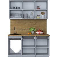 Готовая кухня Интерлиния Мила Шато 1.5Б (белый/мята/бискайская сосна) - Превью изображения №2 — Интернет-магазин Time-Shop