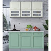 Готовая кухня Интерлиния Мила Шато 1.5Б (белый/мята/бискайская сосна) - Превью изображения №4 — Интернет-магазин Time-Shop