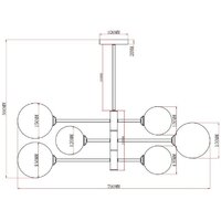 Подвесная люстра Moderli Molecule V10840-6P - Превью изображения №3 — Интернет-магазин Time-Shop