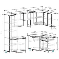Готовая кухня ВерсоМебель Эко-7 1.4x2.6 правая (бетонный камень/дуб эвок прибрежный/ст.альберика) - Превью изображения №6 — Интернет-магазин Time-Shop