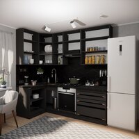 Готовая кухня ВерсоМебель Эко Премиум 1.2x2.4 левая (кашемир/ст. тунис) - Превью изображения №6 — Интернет-магазин Time-Shop