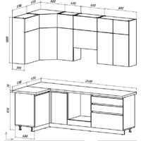 Готовая кухня ВерсоМебель Эко Премиум 1.2x2.4 левая (кашемир/ст. тунис) - Превью изображения №8 — Интернет-магазин Time-Shop