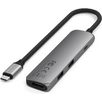 Док-станция Satechi 4-in-1 USB-C Slim Multiport Adapter 4K ST-P4SM (серый) - Превью изображения №3 — Интернет-магазин Time-Shop