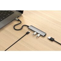 Док-станция Satechi 4-in-1 USB-C Slim Multiport Adapter 4K ST-P4SM (серый) - Превью изображения №4 — Интернет-магазин Time-Shop