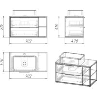  Axus Тумба под умывальник Парадис 90 - Превью изображения №3 — Интернет-магазин Time-Shop