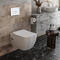 Унитаз подвесной Roxen Cube Bidet в комплекте с инсталляцией StounFix Dual Fresh 6 в 1 577477 (кнопка: белый глянец) - Превью изображения №10 — Интернет-магазин Time-Shop
