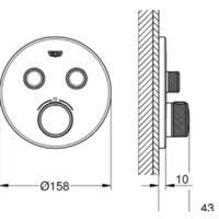 Смеситель без скрытого механизма Grohe Grohtherm SmartControl 29119GN0 (холодный рассвет, матовый) - Превью изображения №2 — Интернет-магазин Time-Shop