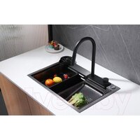 Кухонная мойка Abber Wasser Kreis AF2194B (черный матовый) - Превью изображения №3 — Интернет-магазин Time-Shop