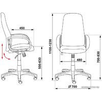 Офисное кресло Бюрократ CH-808AXSN/TW-10 - Превью изображения №6 — Интернет-магазин Time-Shop