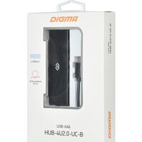USB-хаб Digma HUB-4U2.0-UC-B - Превью изображения №6 — Интернет-магазин Time-Shop