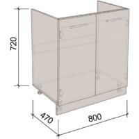 Шкаф напольный Артём-Мебель 800мм СН-114.22 (бетон спаркс) - Превью изображения №4 — Интернет-магазин Time-Shop