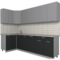 Готовая кухня Интерлиния Мила Лайт 1.2x2.6 (серебро/антрацит) - Превью изображения №2 — Интернет-магазин Time-Shop